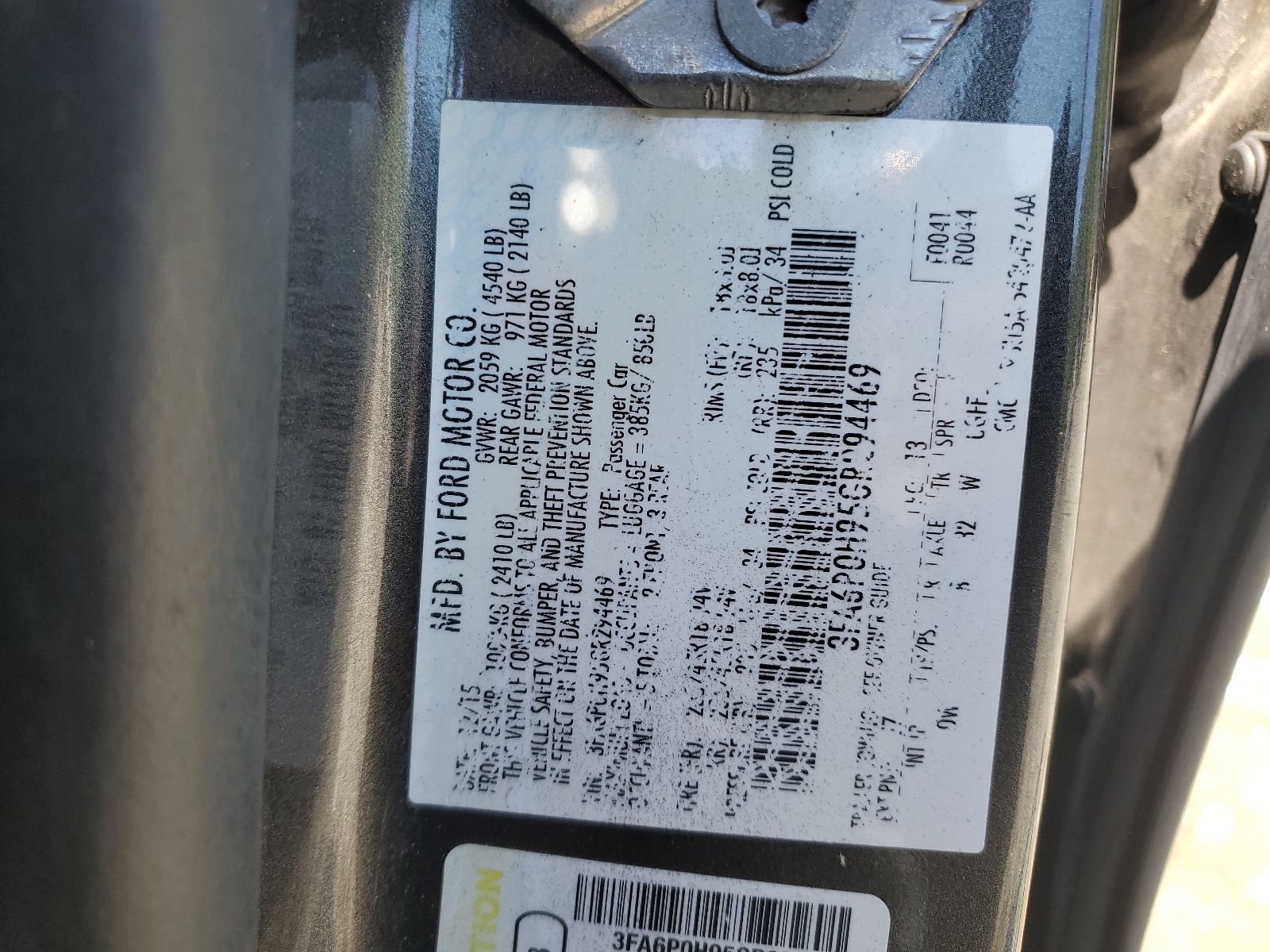 3FA6P0H95GR294469 2016 Ford Fusion Se