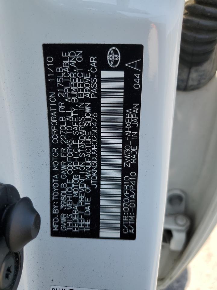 JTDKN3DU9B0250476 2011 Toyota Prius