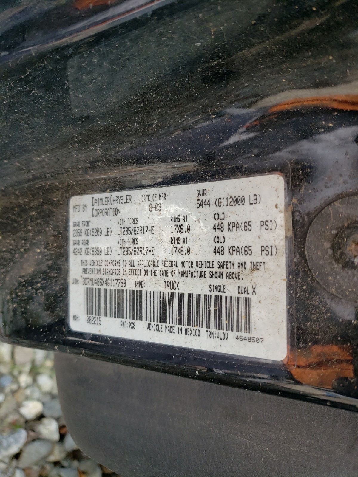 3D7MU486X4G117758 2004 Dodge Ram 3500 St