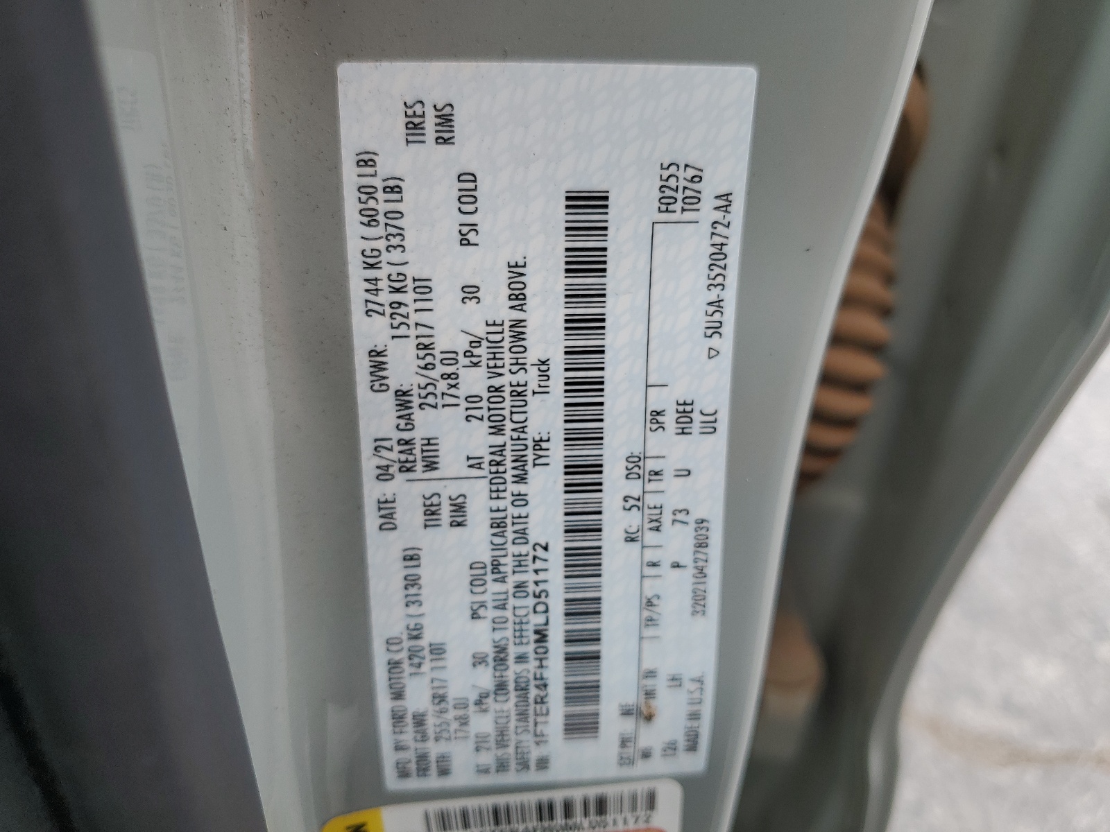 1FTER4FH0MLD51172 2021 Ford Ranger Xl