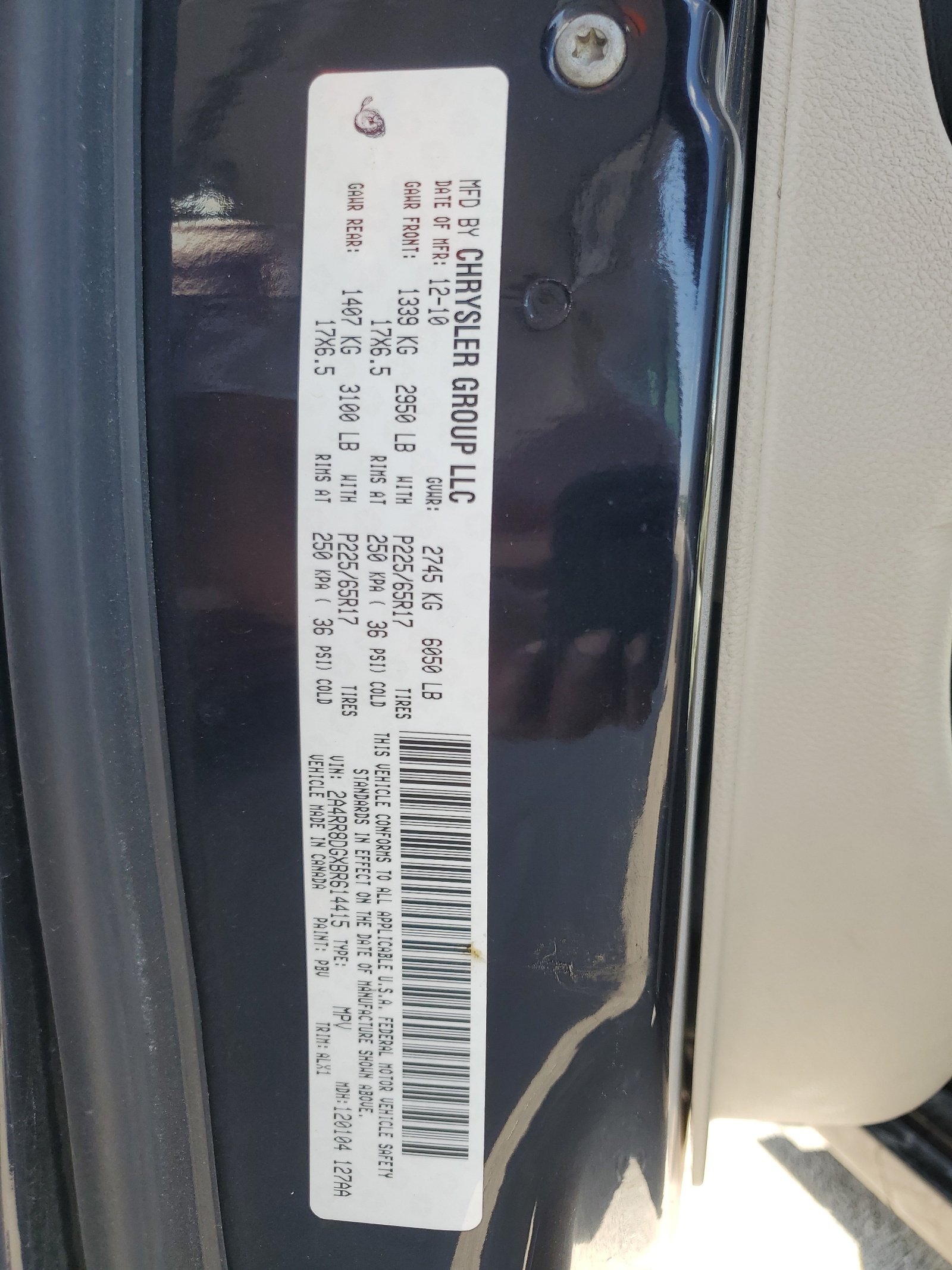 2A4RR8DGXBR614415 2011 Chrysler Town & Country Touring L