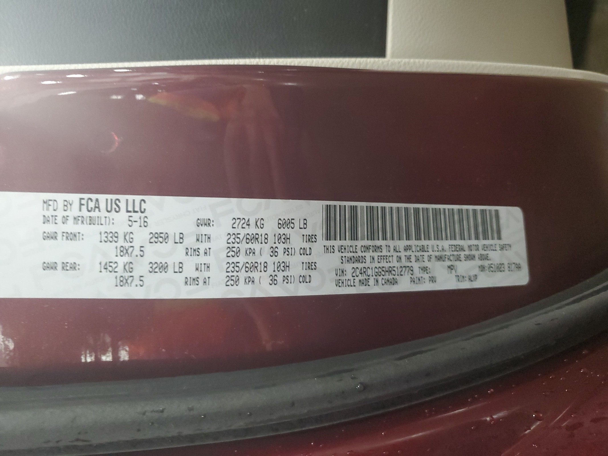 2C4RC1GG5HR512779 2017 Chrysler Pacifica Limited