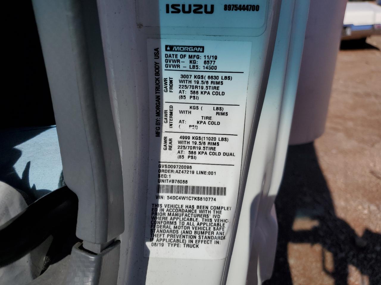 2019 Isuzu Npr Hd VIN: 54DC4W1C7KS810774 Lot: 53346934