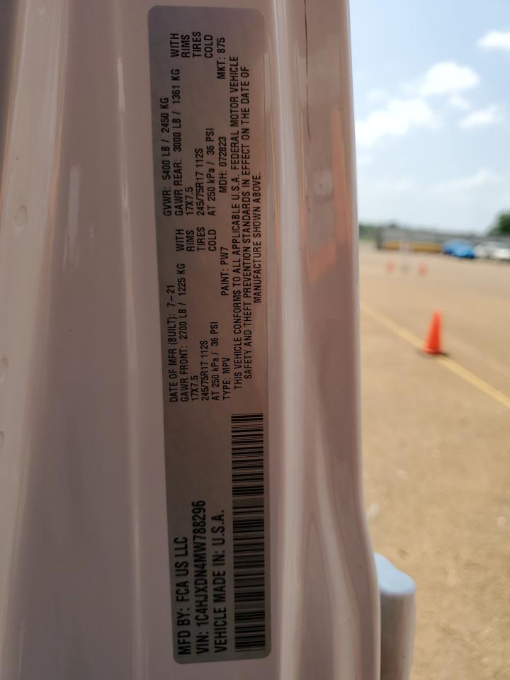 2021 Jeep Wrangler Unlimited Sport VIN: 1C4HJXDN4MW788296 Lot: 54070754