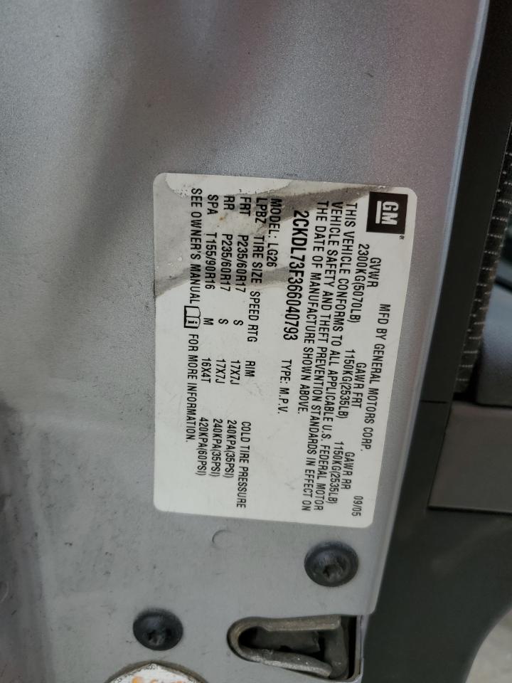 2CKDL73F366040793 2006 Pontiac Torrent