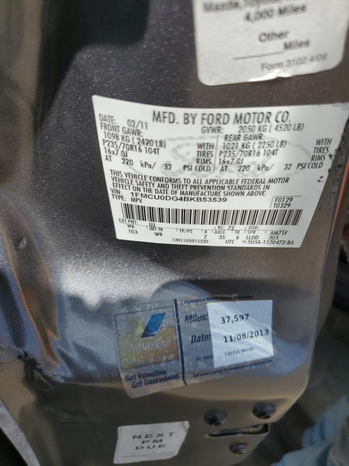 2011 Ford Escape Xlt VIN: 1FMCU0DG4BKB53539 Lot: 54688194