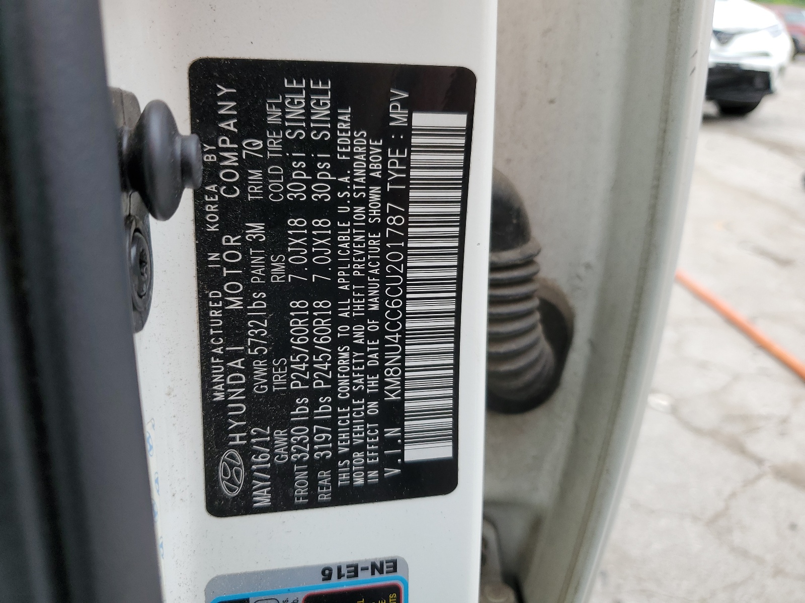 KM8NU4CC6CU201787 2012 Hyundai Veracruz Gls