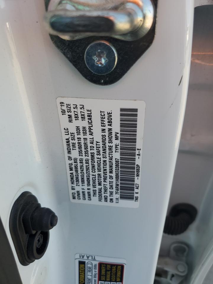 2019 Honda Cr-V Exl VIN: 7FARW1H88KE038087 Lot: 54907654