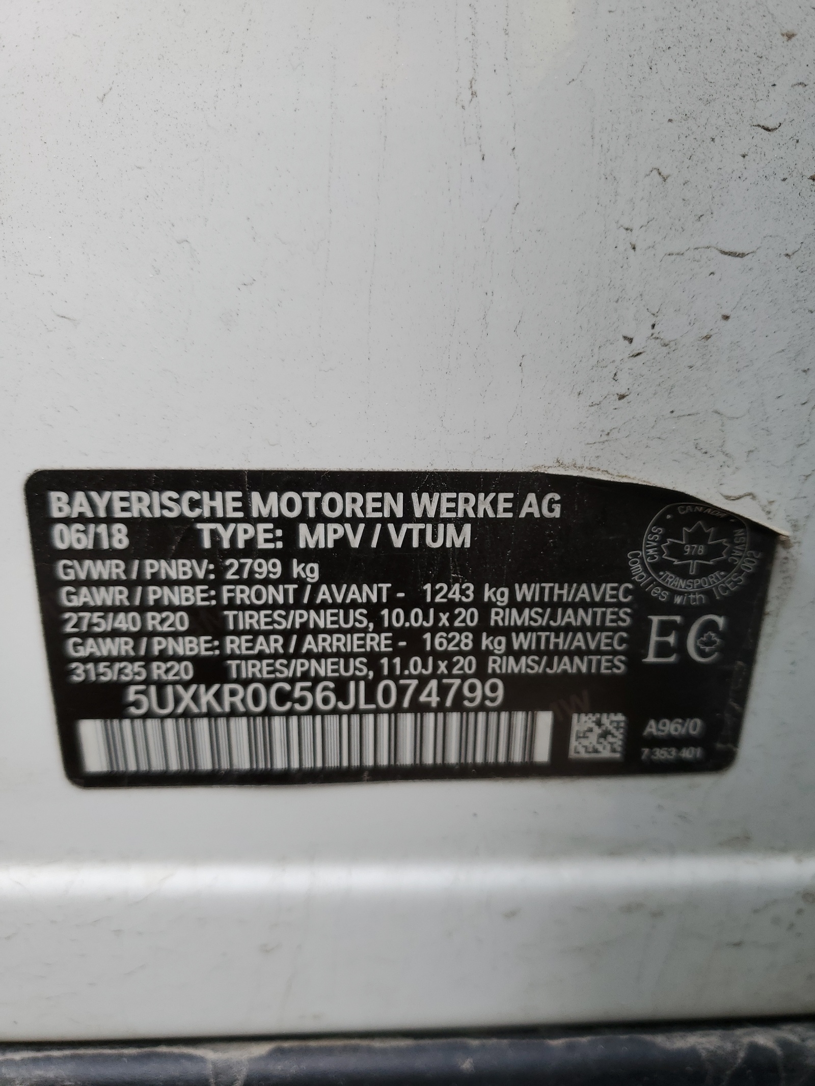 5UXKR0C56JL074799 2018 BMW X5 xDrive35I