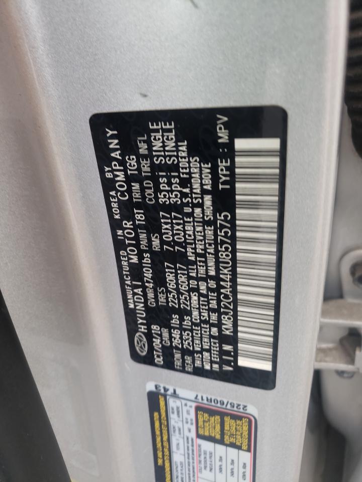 2019 Hyundai Tucson Se VIN: KM8J2CA44KU857575 Lot: 55022854