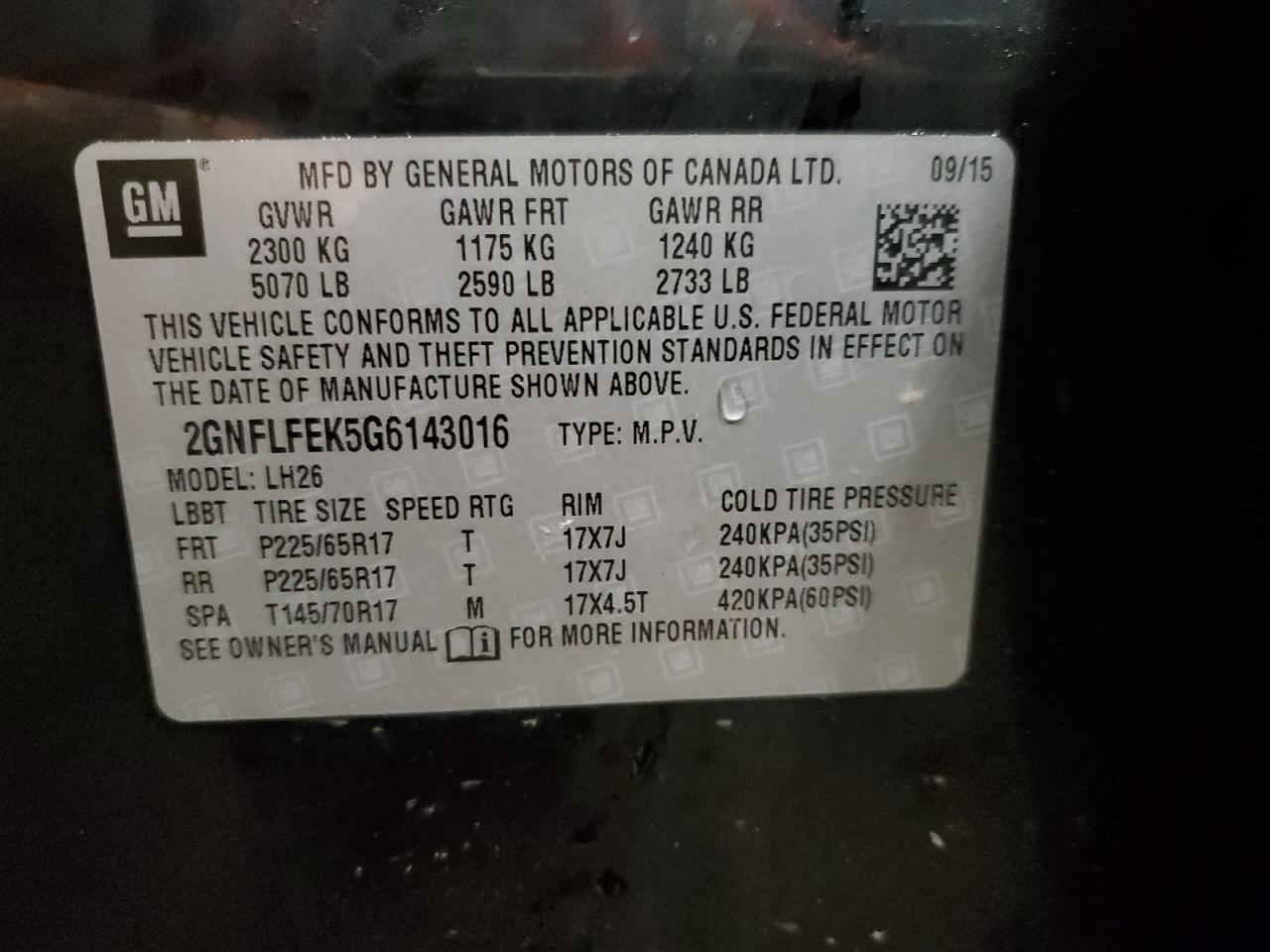 2GNFLFEK5G6143016 2016 CHEVROLET EQUINOX - Image 13