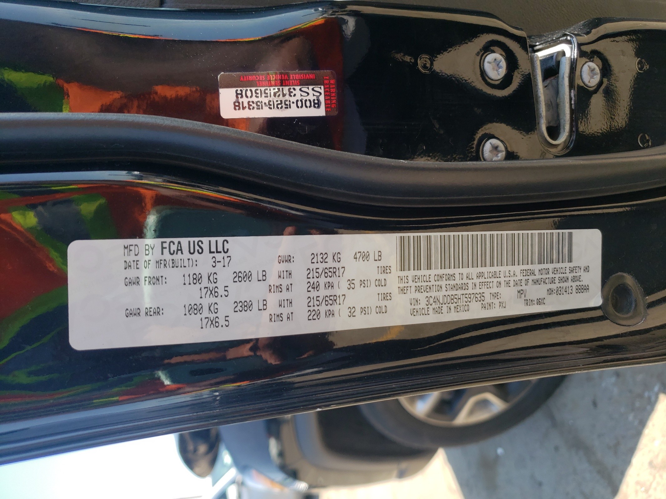 3C4NJDDB5HT597635 2017 Jeep Compass Trailhawk