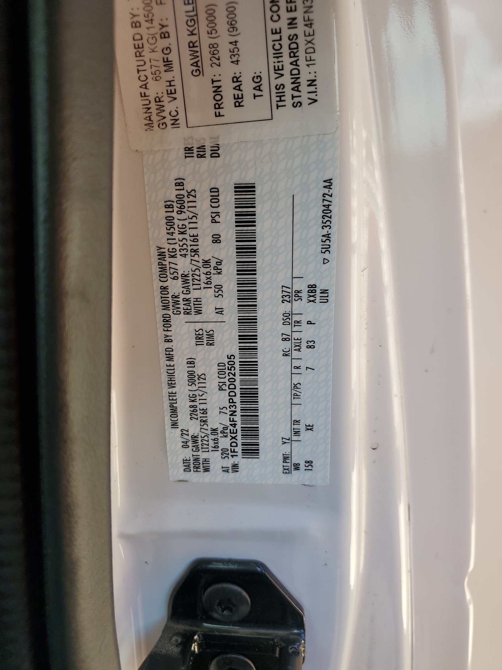 1FDXE4FN3PDD02505 2023 Ford Econoline E450 Super Duty Cutaway Van