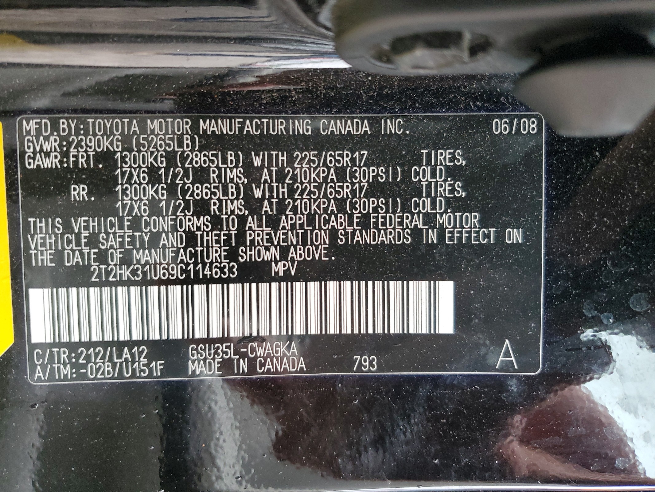 2T2HK31U69C114633 2009 Lexus Rx 350