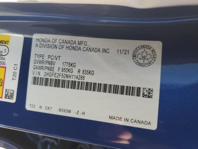 2022 HONDA CIVIC SPORT  