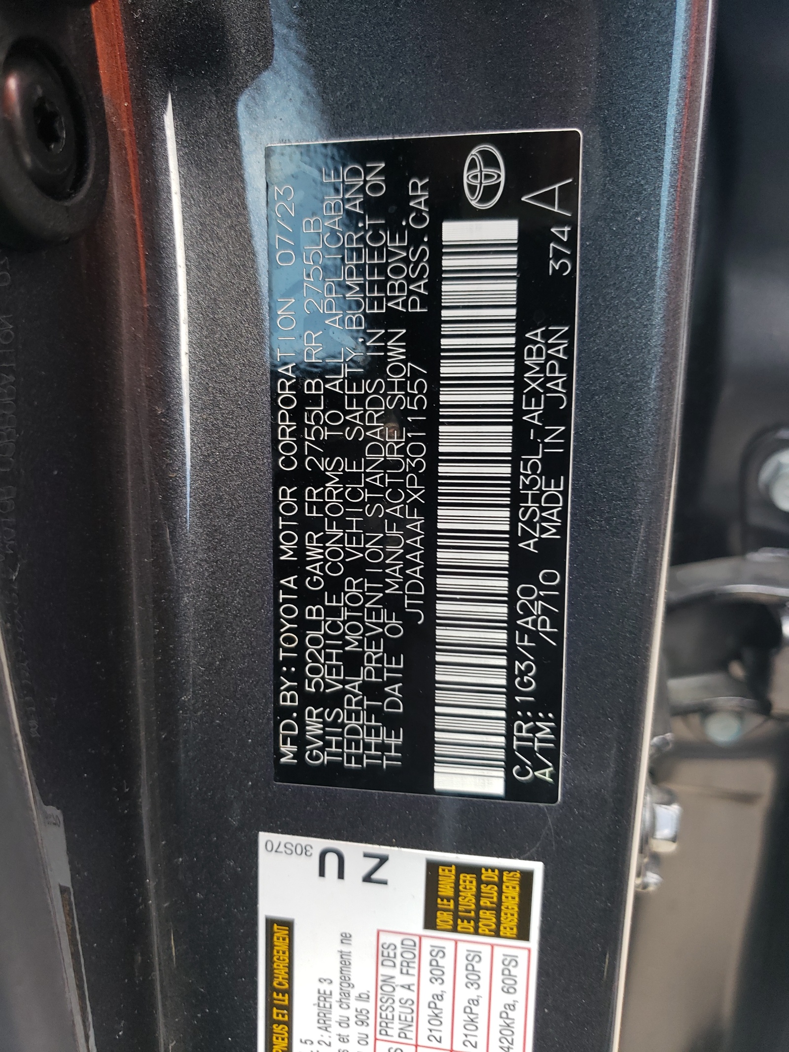 JTDAAAAFXP3011557 2023 Toyota Crown Xle