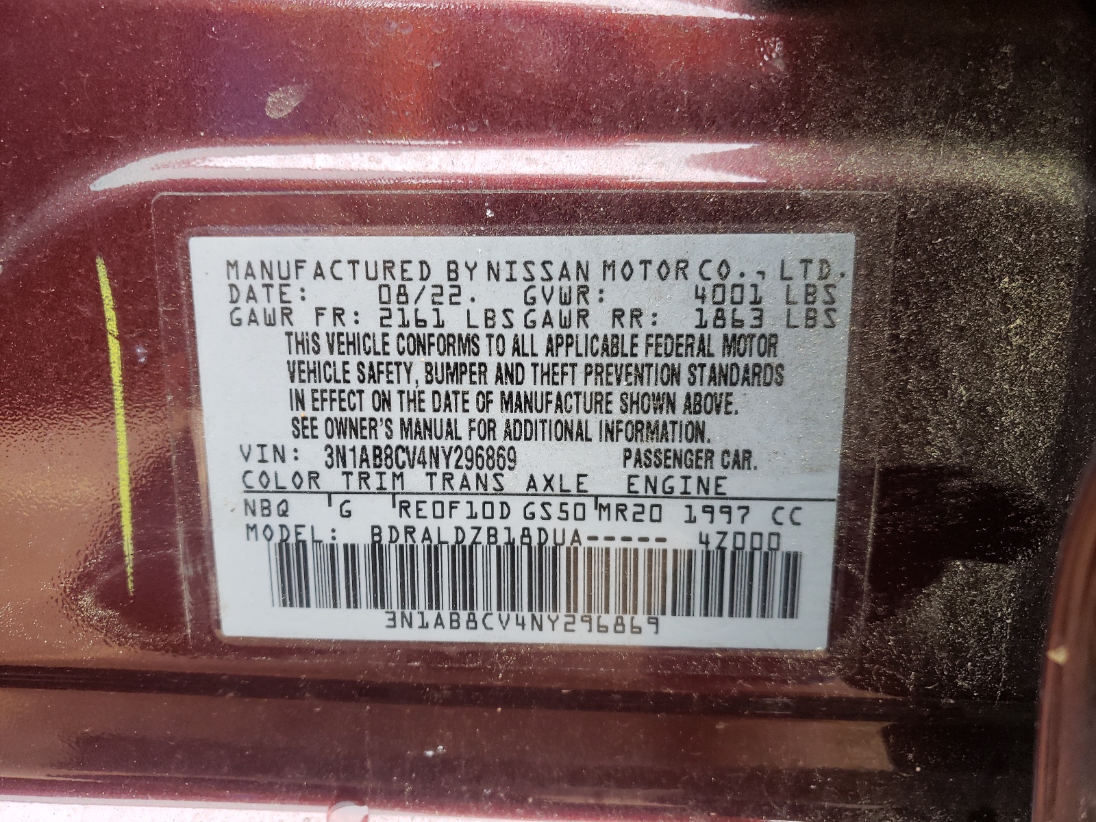 3N1AB8CV4NY296869 2022 Nissan Sentra Sv