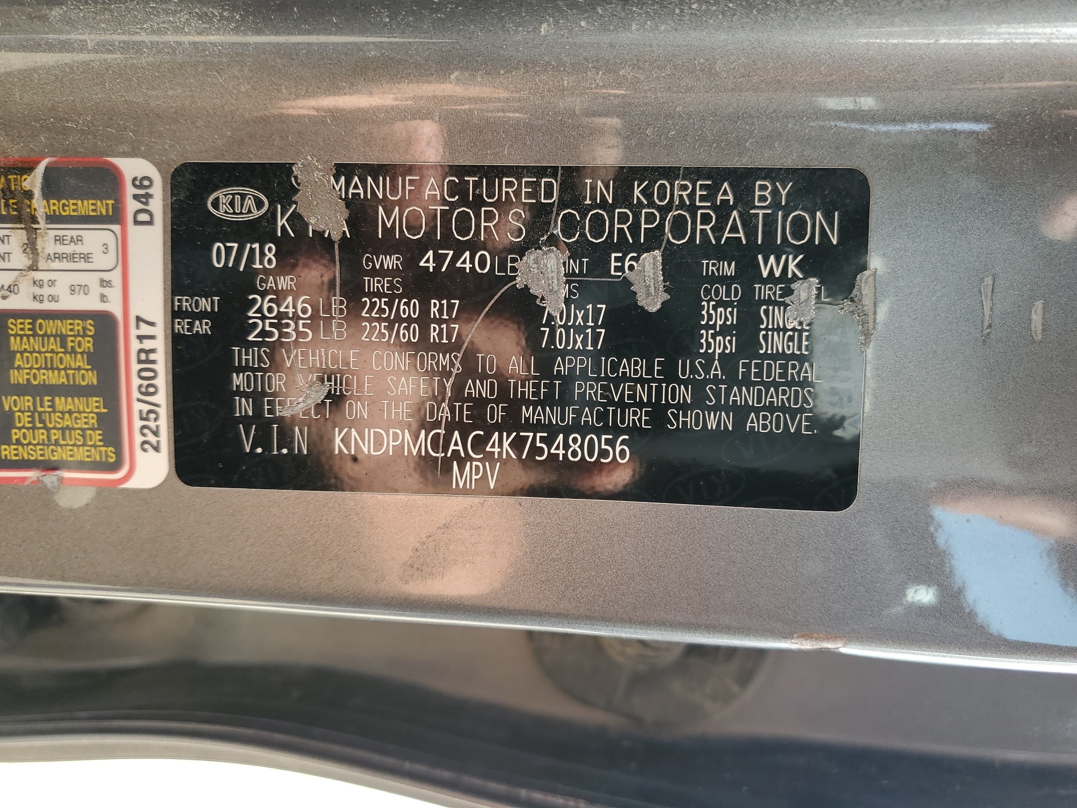 KNDPMCAC4K7548056 2019 Kia Sportage Lx