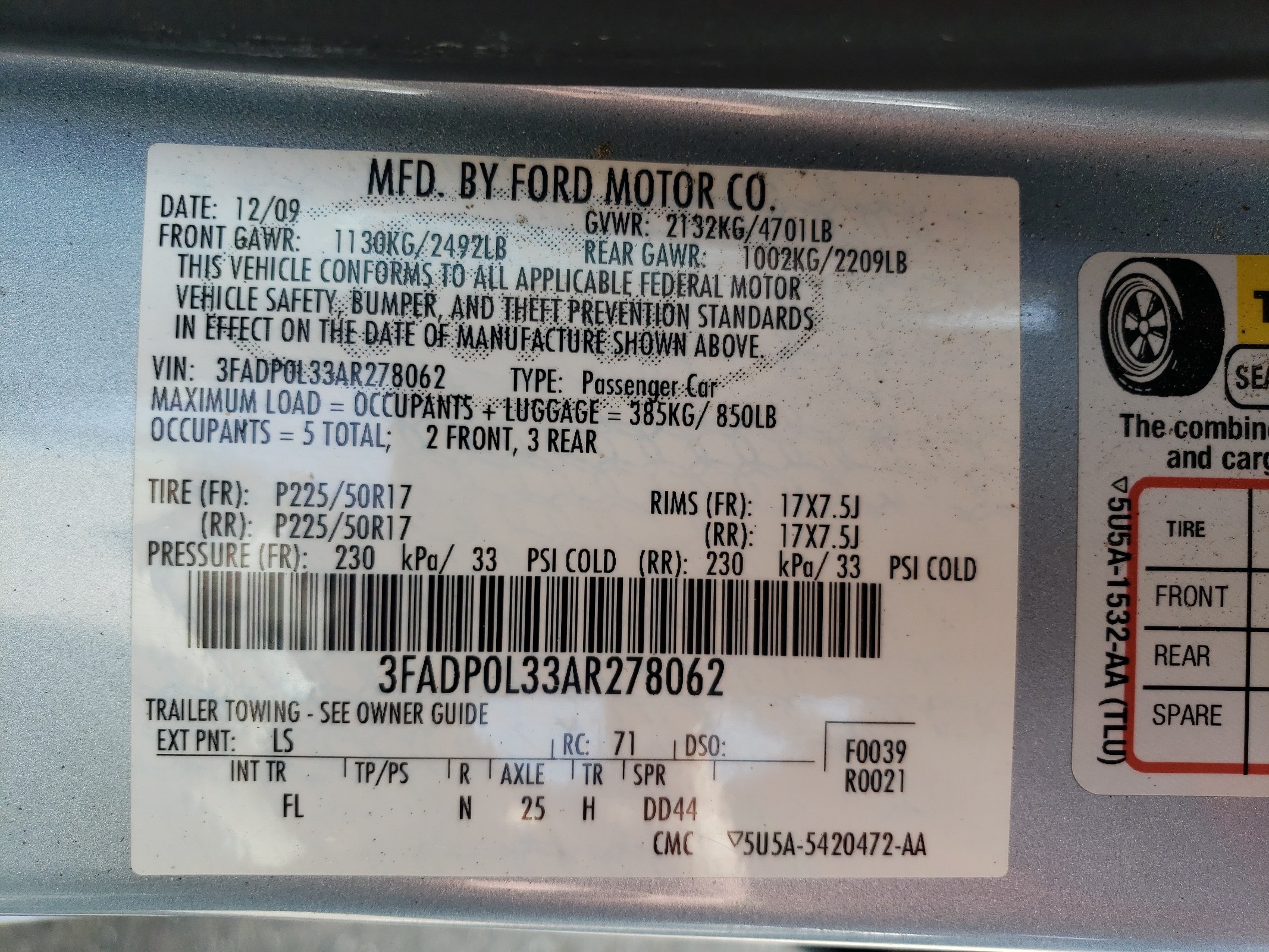 3FADP0L33AR278062 2010 Ford Fusion Hybrid