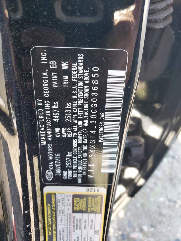 2016 Kia Optima Lx VIN: 5XXGT4L30GG036850 Lot: 55201694