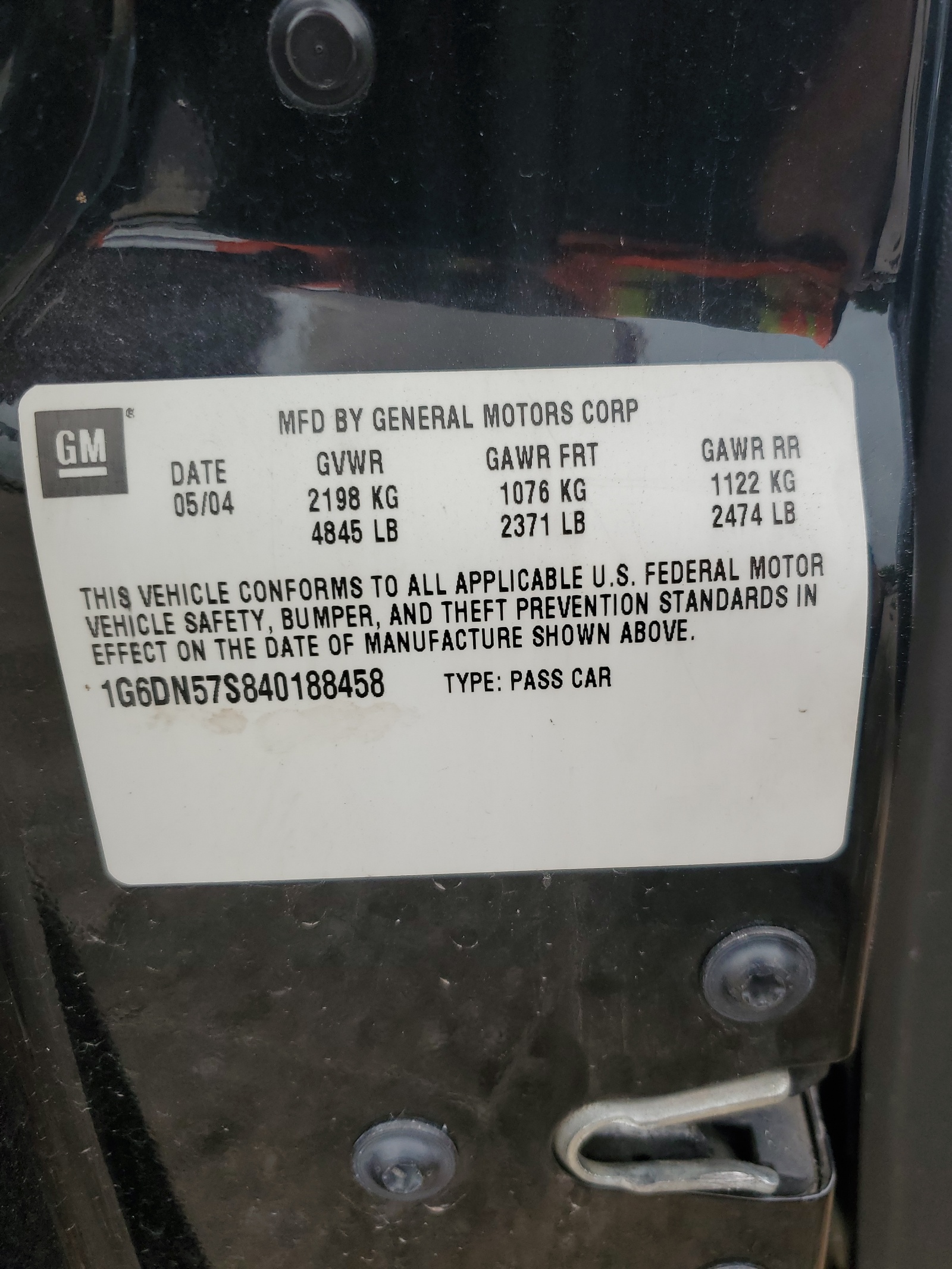 1G6DN57S840188458 2004 Cadillac Cts-V