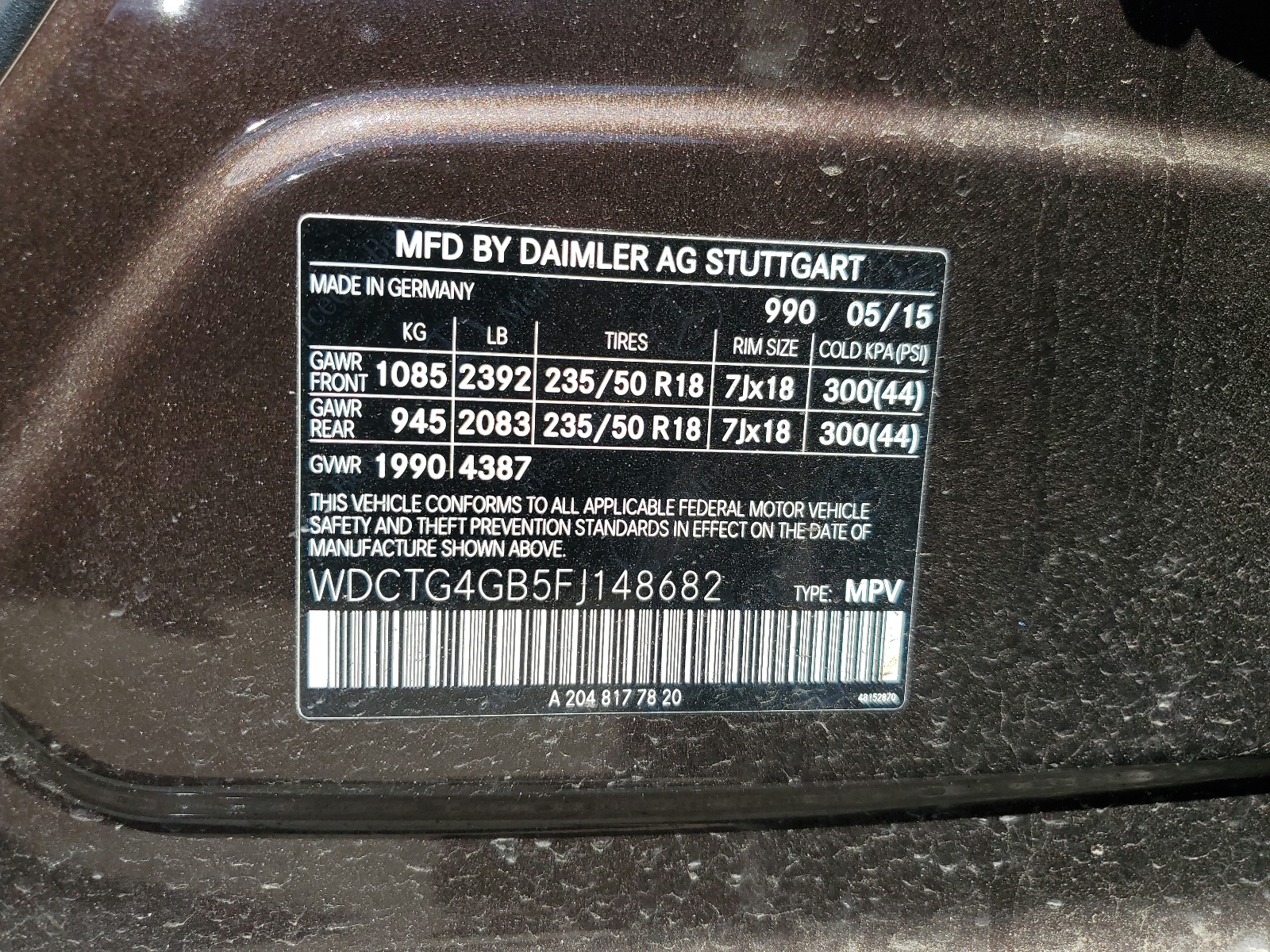 WDCTG4GB5FJ148682 2015 Mercedes-Benz Gla 250 4Matic