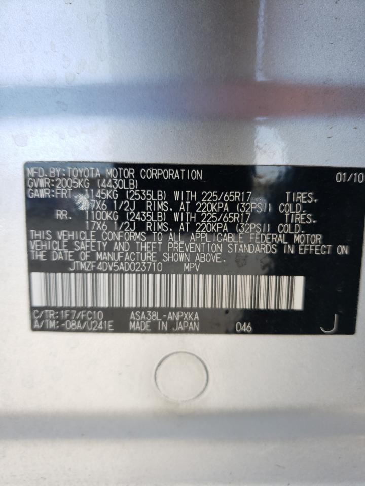 JTMZF4DV5AD023710 2010 Toyota Rav4