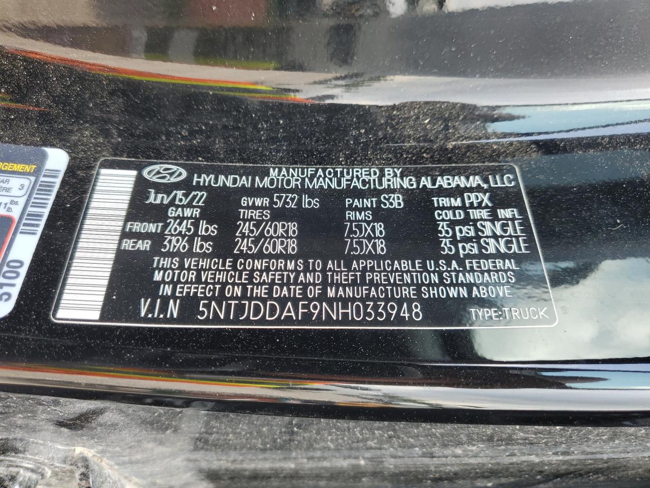 2022 Hyundai Santa Cruz Sel Premium VIN: 5NTJDDAF9NH033948 Lot: 53842304