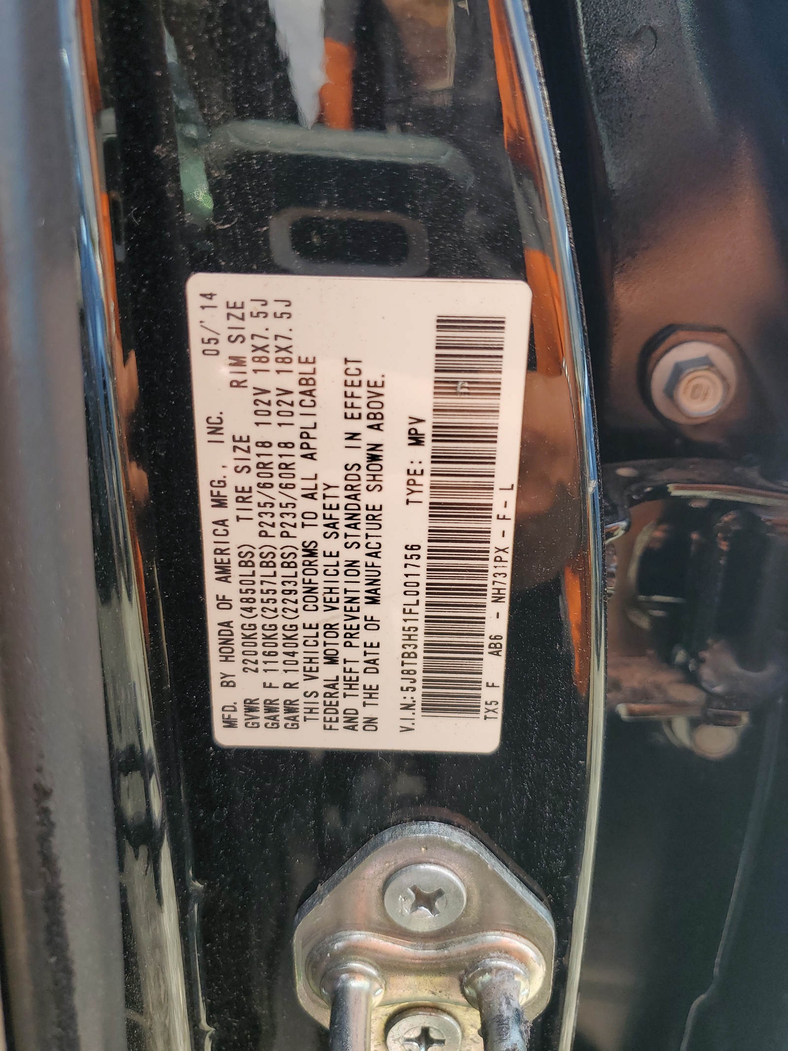 5J8TB3H51FL001756 2015 Acura Rdx Technology