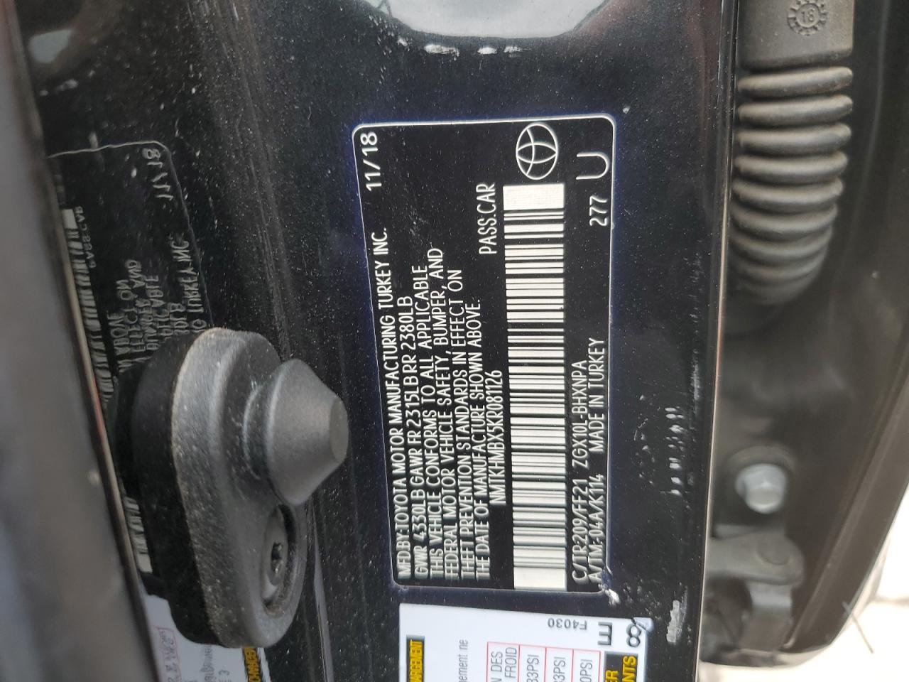 NMTKHMBX5KR081126 2019 Toyota C-Hr Xle