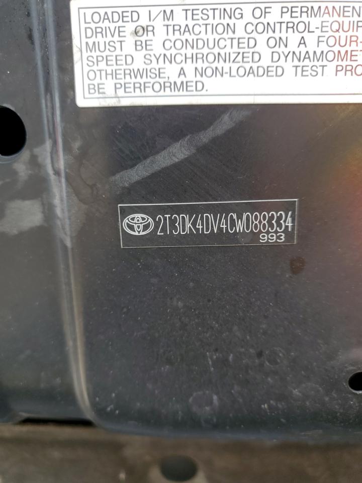 2012 Toyota Rav4 Limited VIN: 2T3DK4DV4CW088334 Lot: 54327994