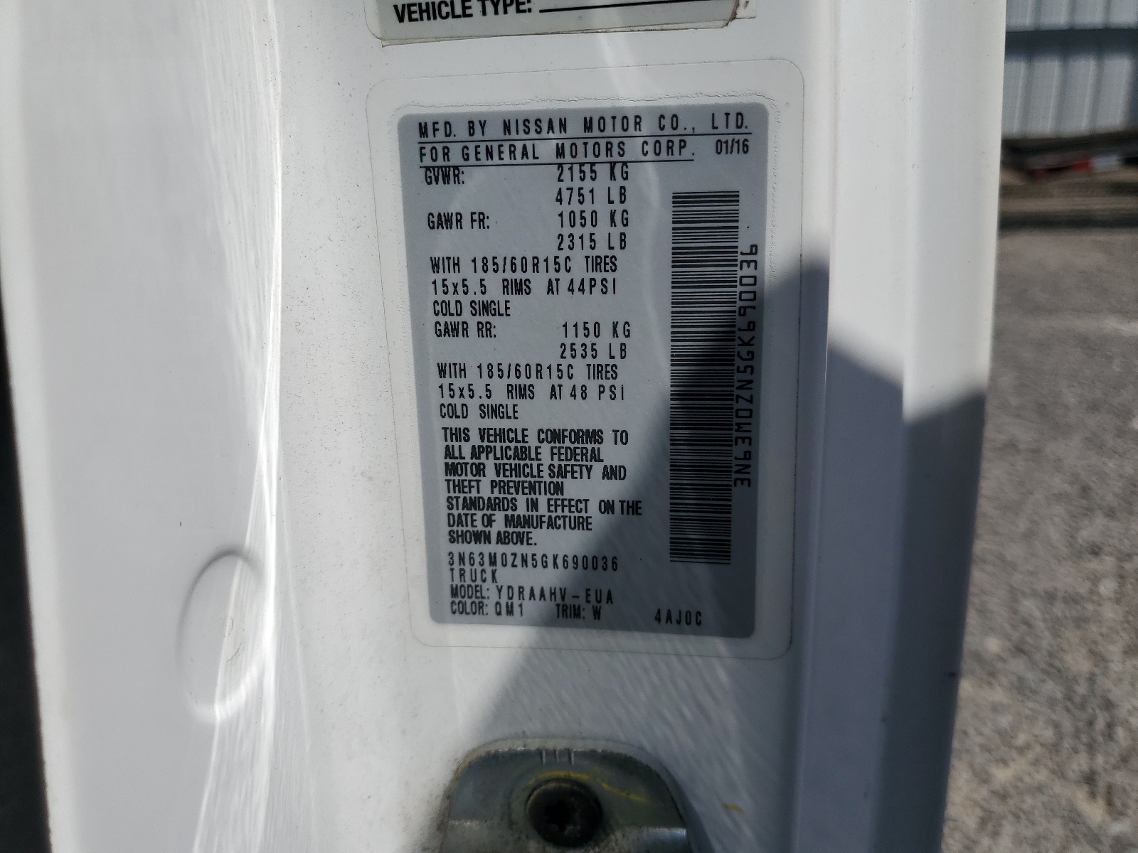 3N63M0ZN5GK690036 2016 Chevrolet City Express Lt