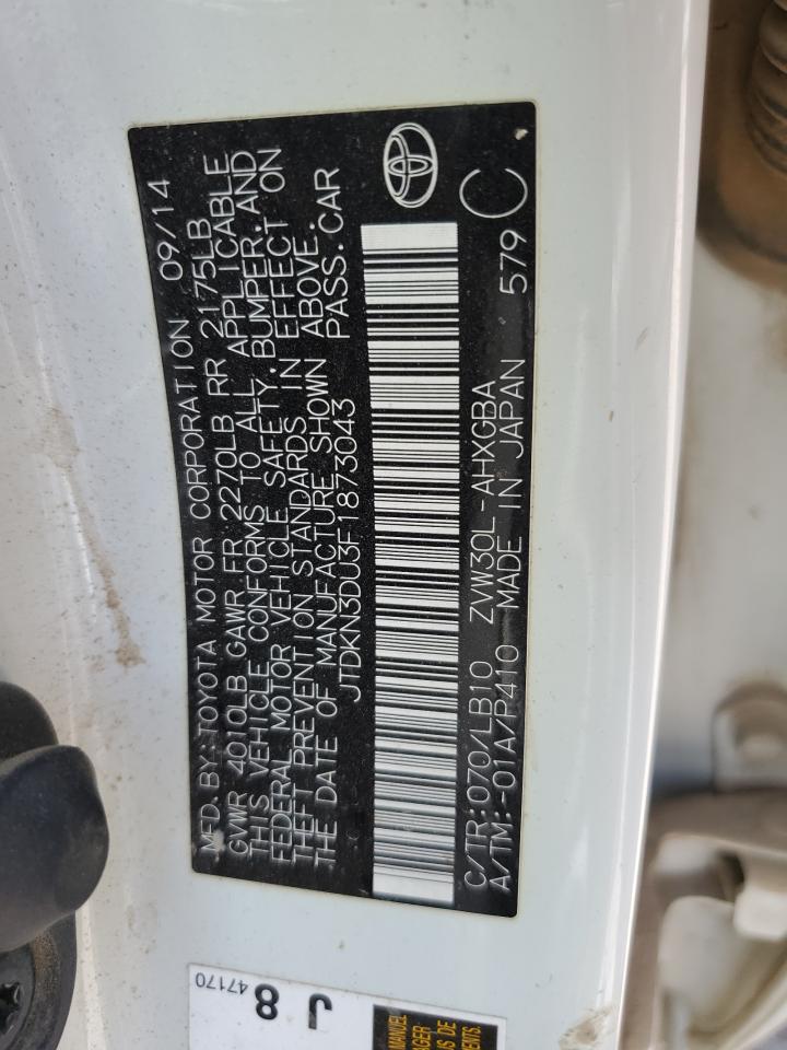 2015 Toyota Prius VIN: JTDKN3DU3F1873043 Lot: 55728214