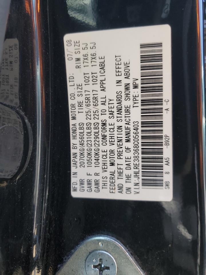 2008 Honda Cr-V Lx VIN: JHLRE38368C056403 Lot: 54221274