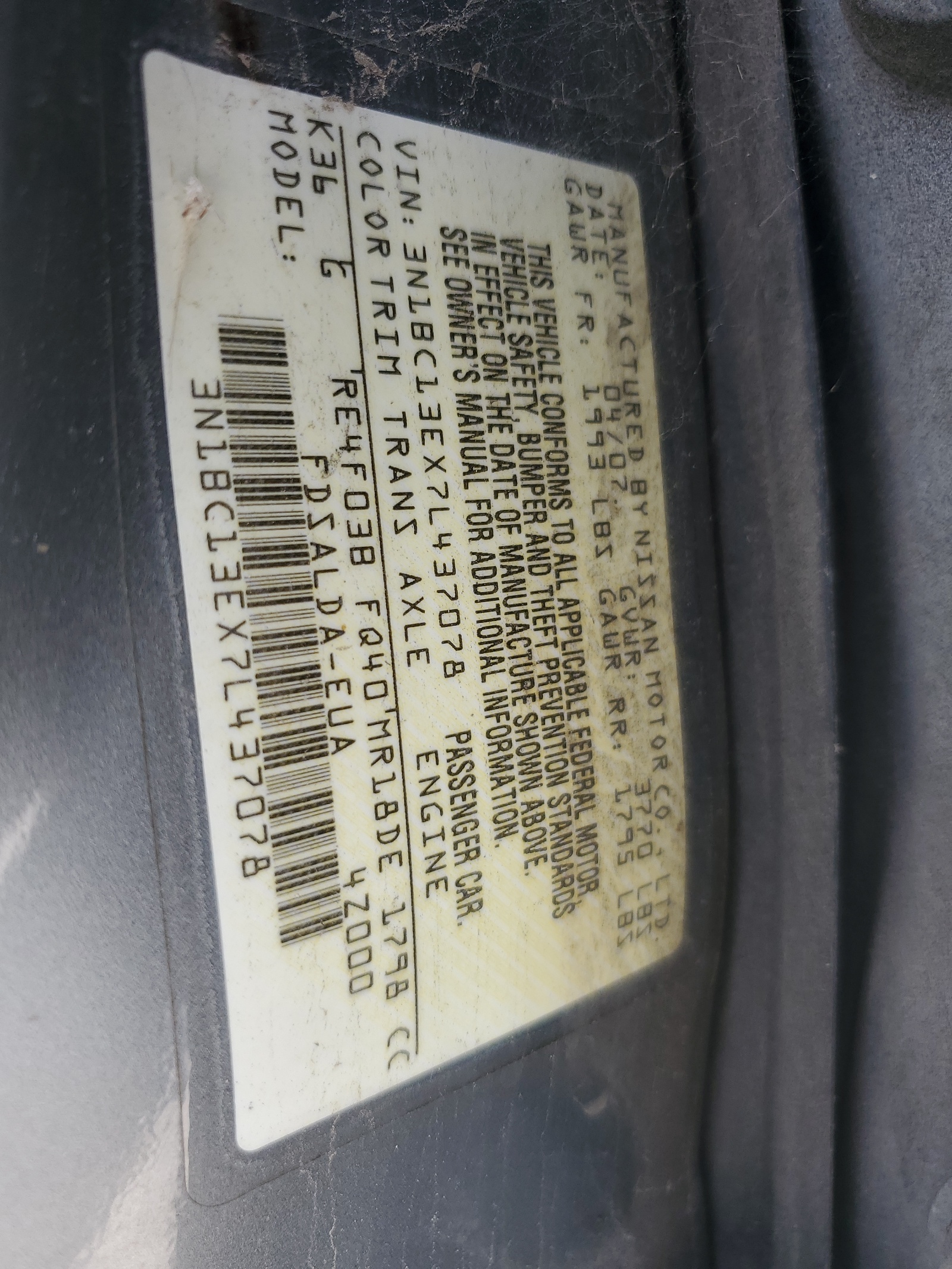 3N1BC13EX7L437078 2007 Nissan Versa S