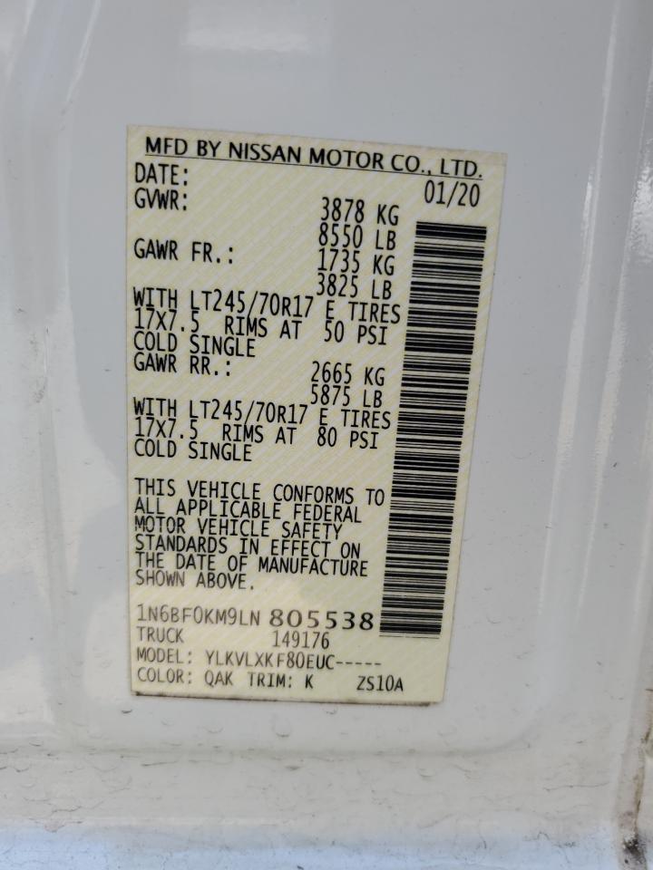 2020 Nissan Nv 1500 S VIN: 1N6BF0KM9LN805538 Lot: 56277814