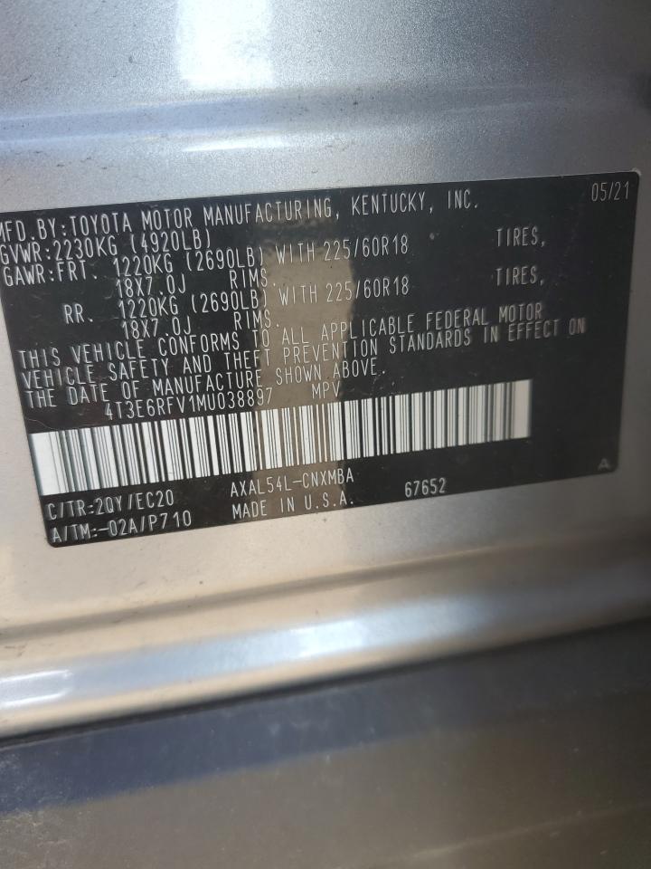 2021 Toyota Rav4 Xse VIN: 4T3E6RFV1MU038897 Lot: 56295314