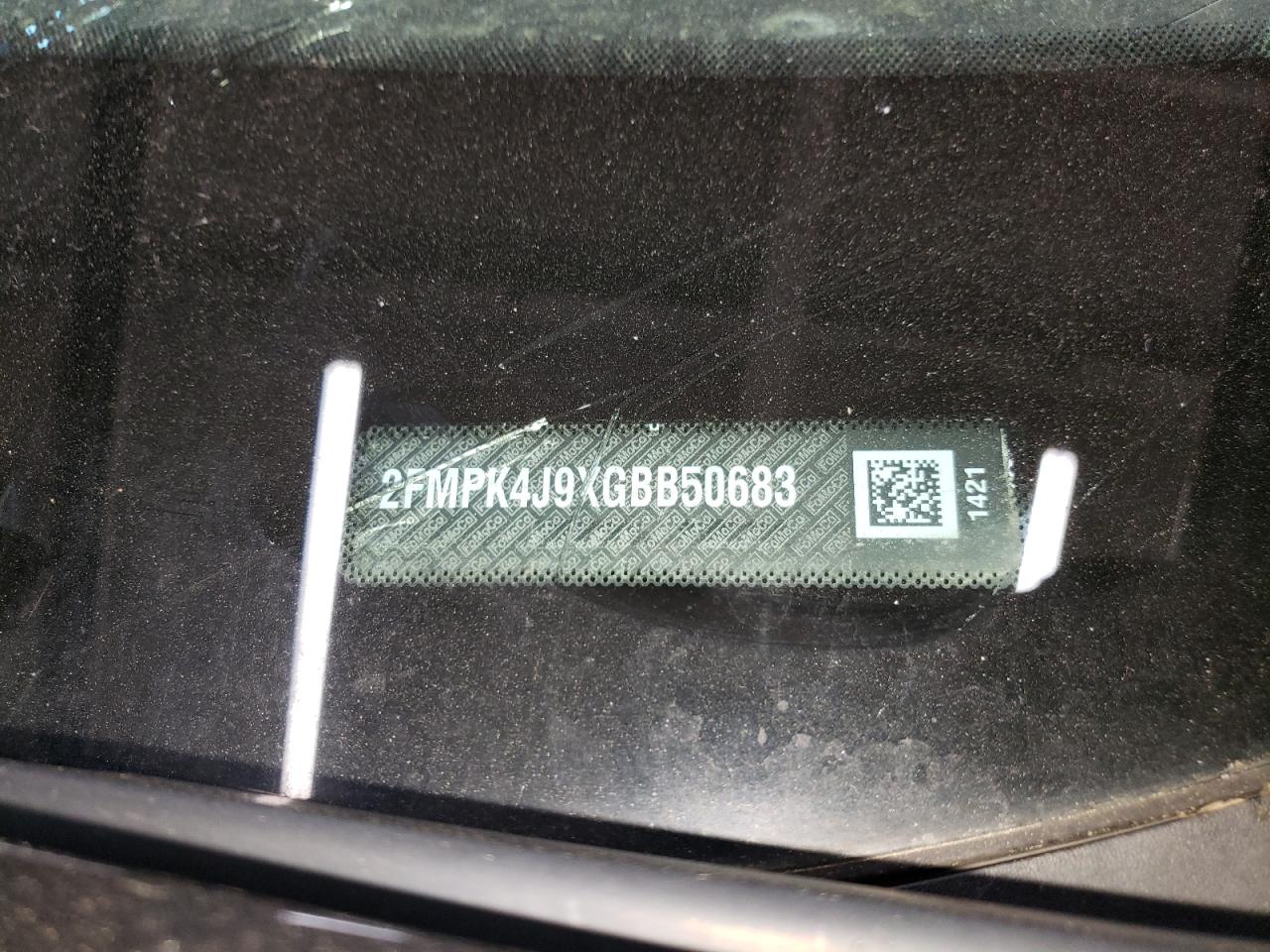 2016 Ford Edge Sel VIN: 2FMPK4J9XGBB50683 Lot: 54749484