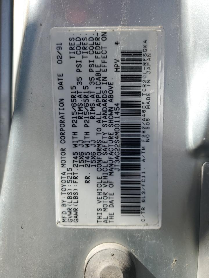 1991 Toyota Previa Le VIN: JT3AC22S4M0011454 Lot: 56625984