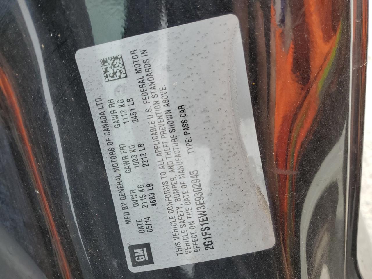 2014 Chevrolet Camaro Ss VIN: 2G1FS1EW3E9302945 Lot: 56898844