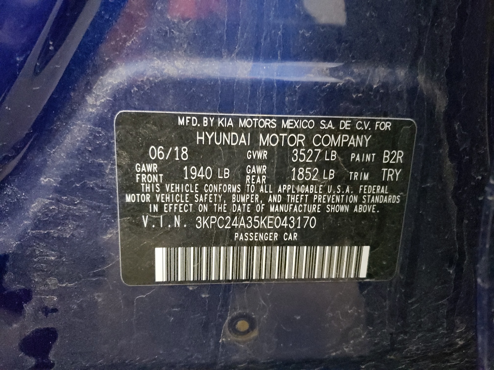 3KPC24A35KE043170 2019 Hyundai Accent Se