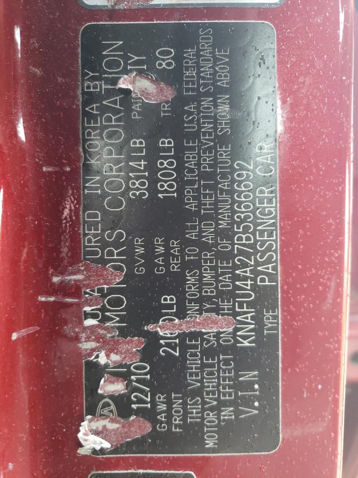 2011 Kia Forte Ex VIN: KNAFU4A27B5366692 Lot: 54035064