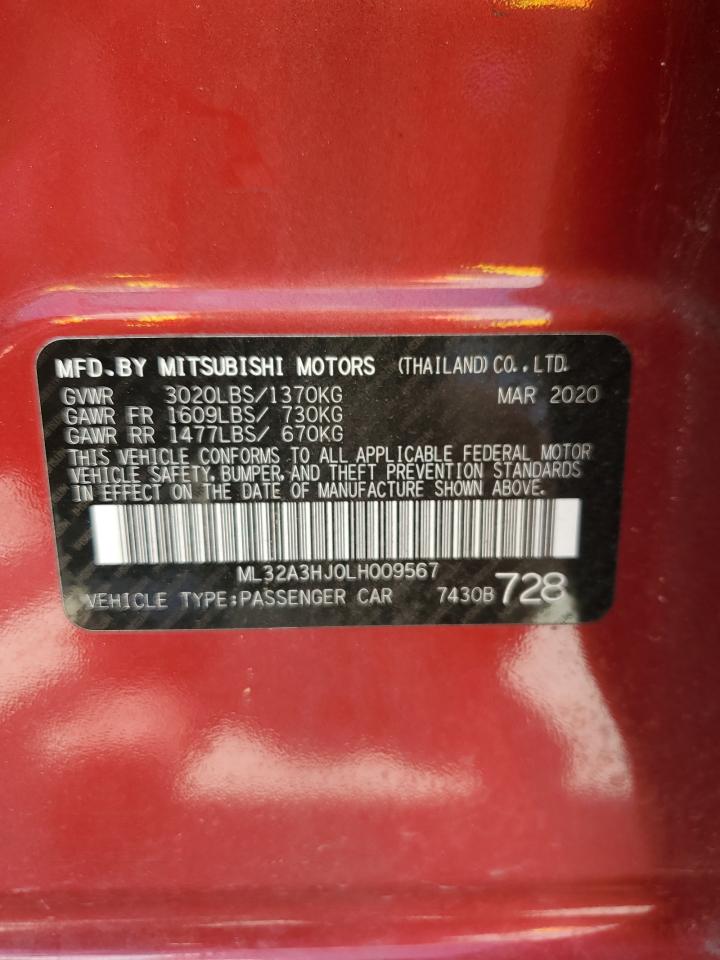 ML32A3HJ0LH009567 2020 Mitsubishi Mirage Es