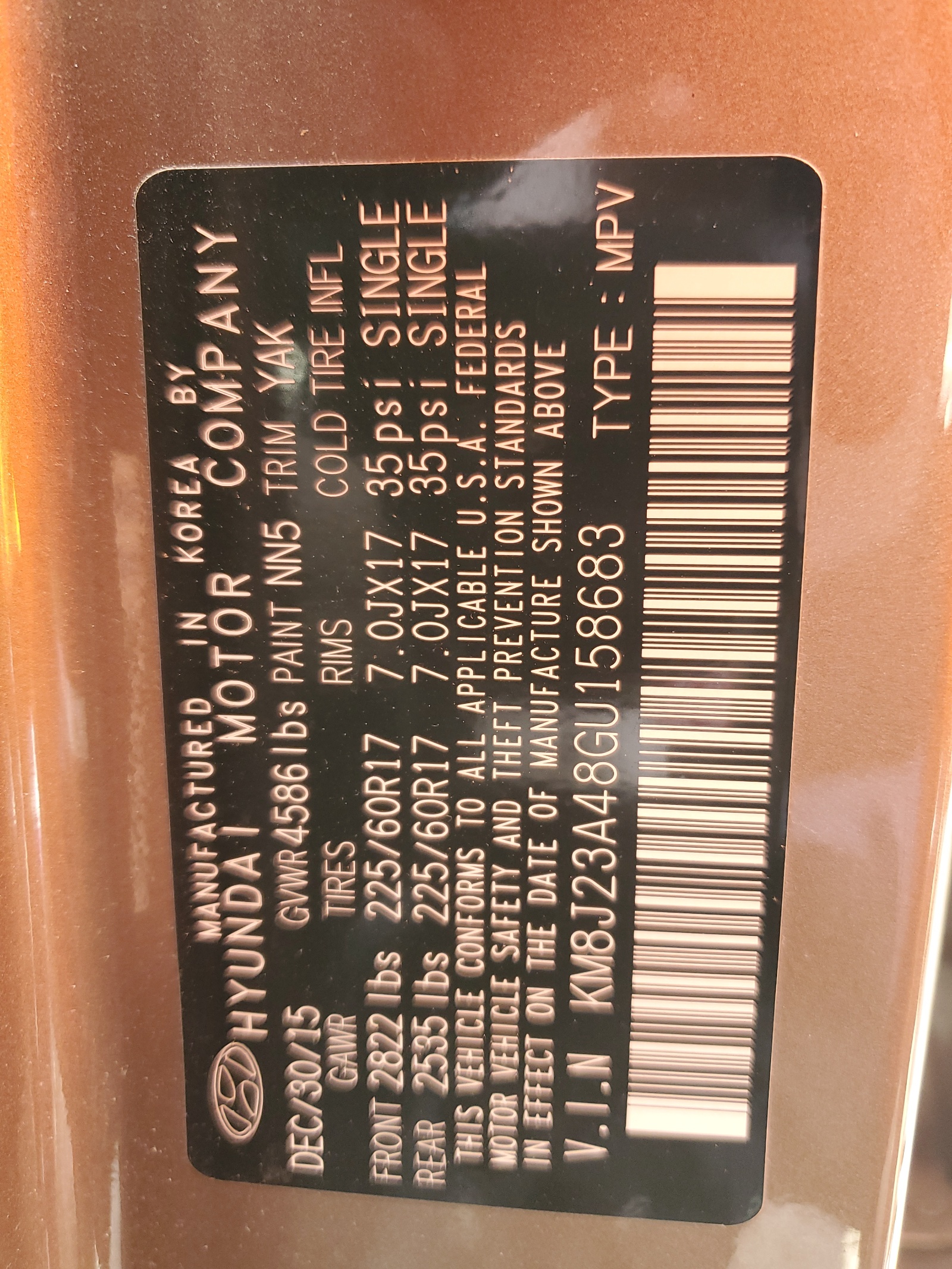 KM8J23A48GU158683 2016 Hyundai Tucson Se