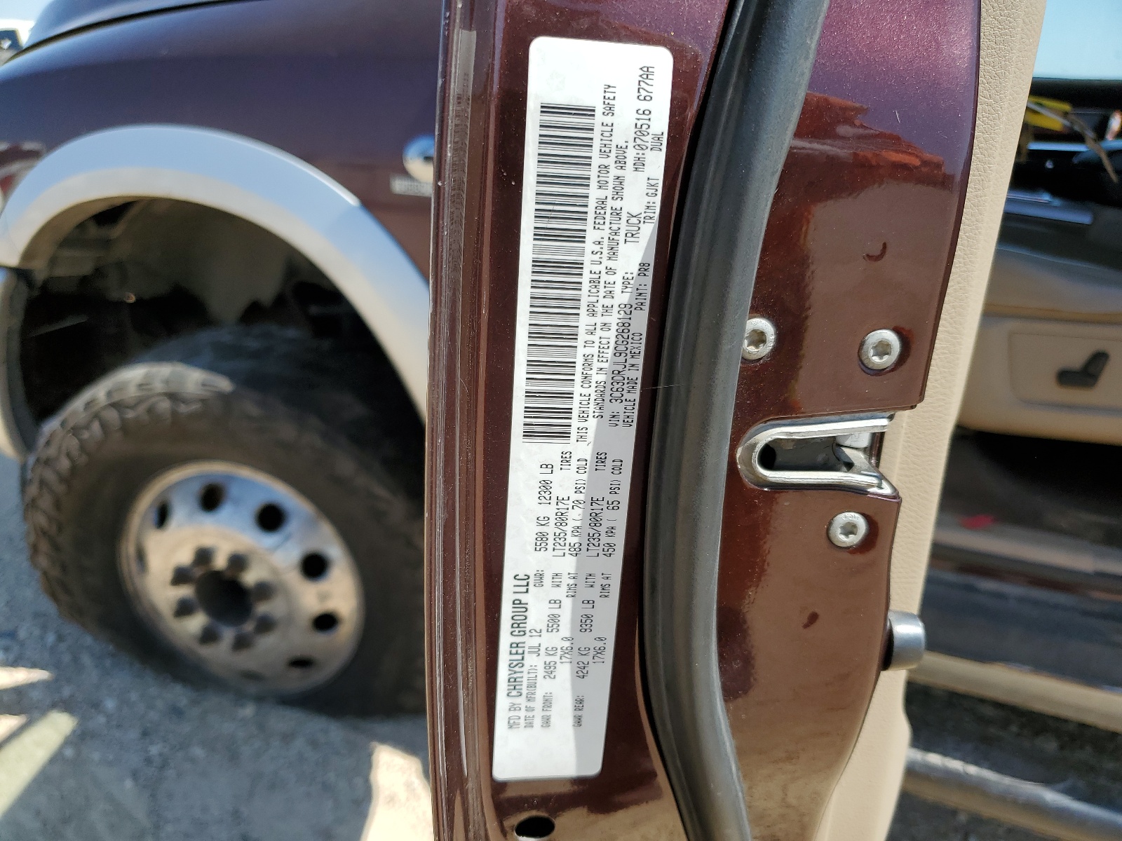 3C63DRJL9CG268129 2012 Dodge Ram 3500 Laramie