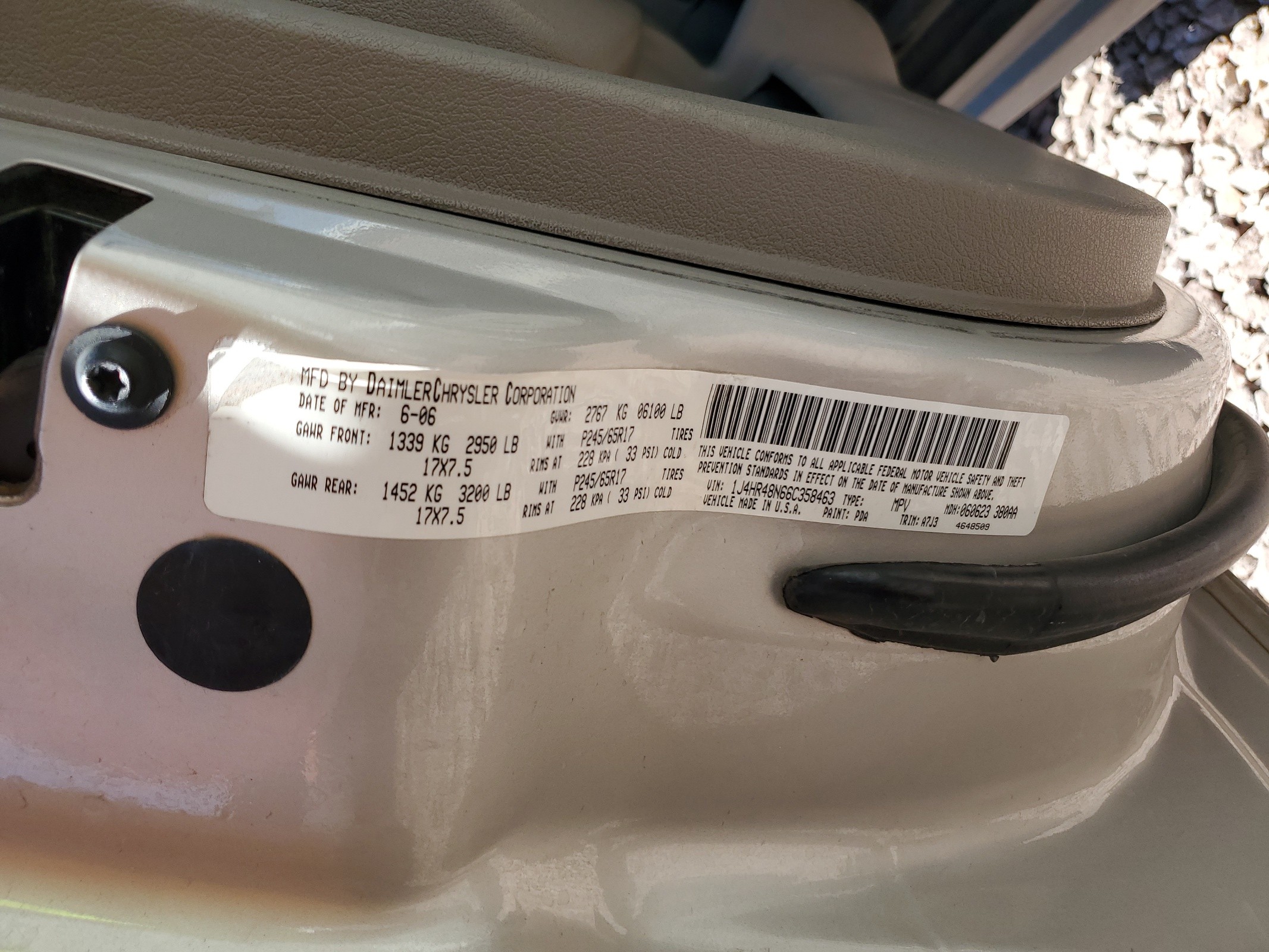 1J4HR48N66C358463 2006 Jeep Grand Cherokee Laredo