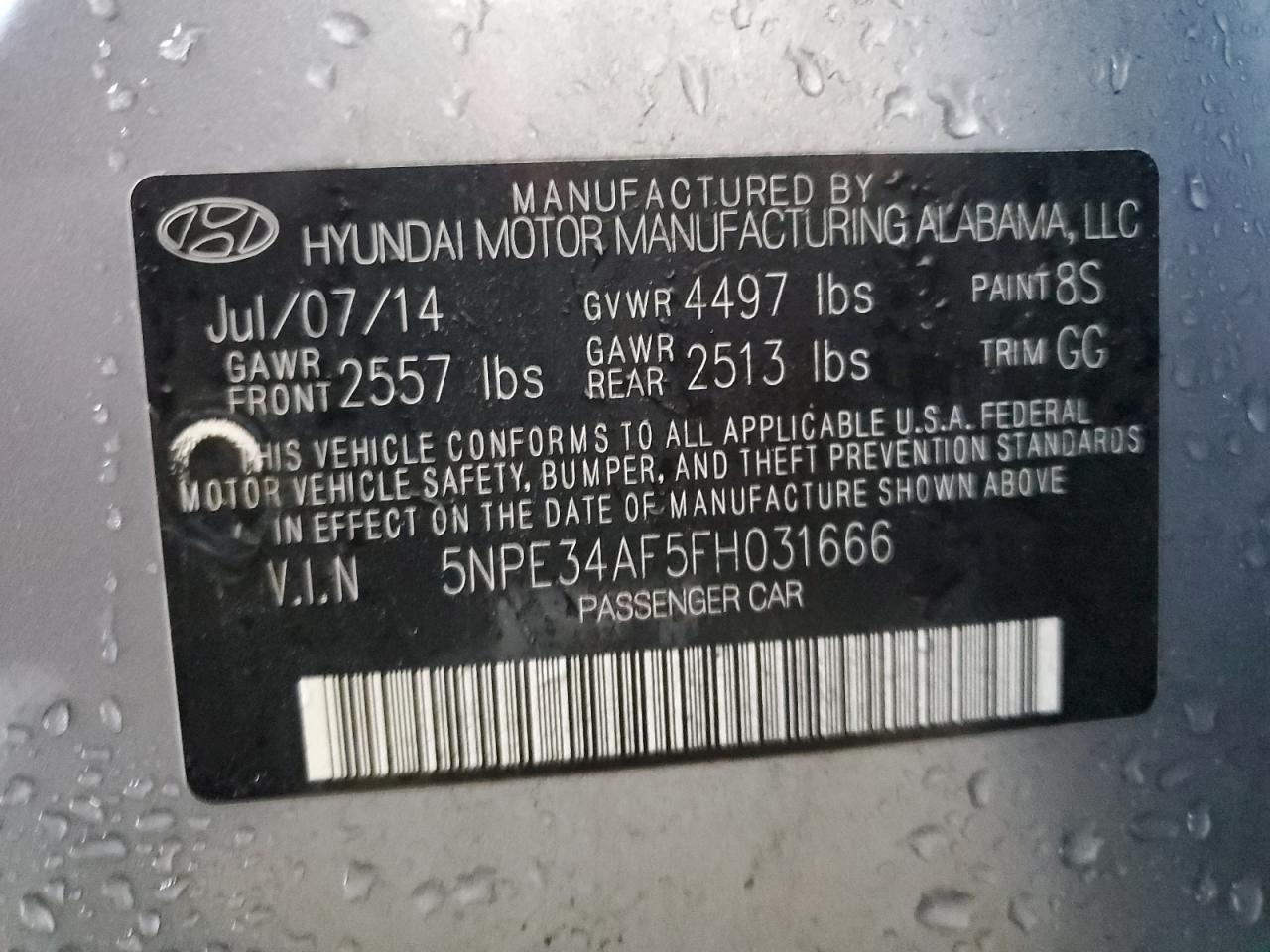 5NPE34AF5FH031666 2015 Hyundai Sonata Sport