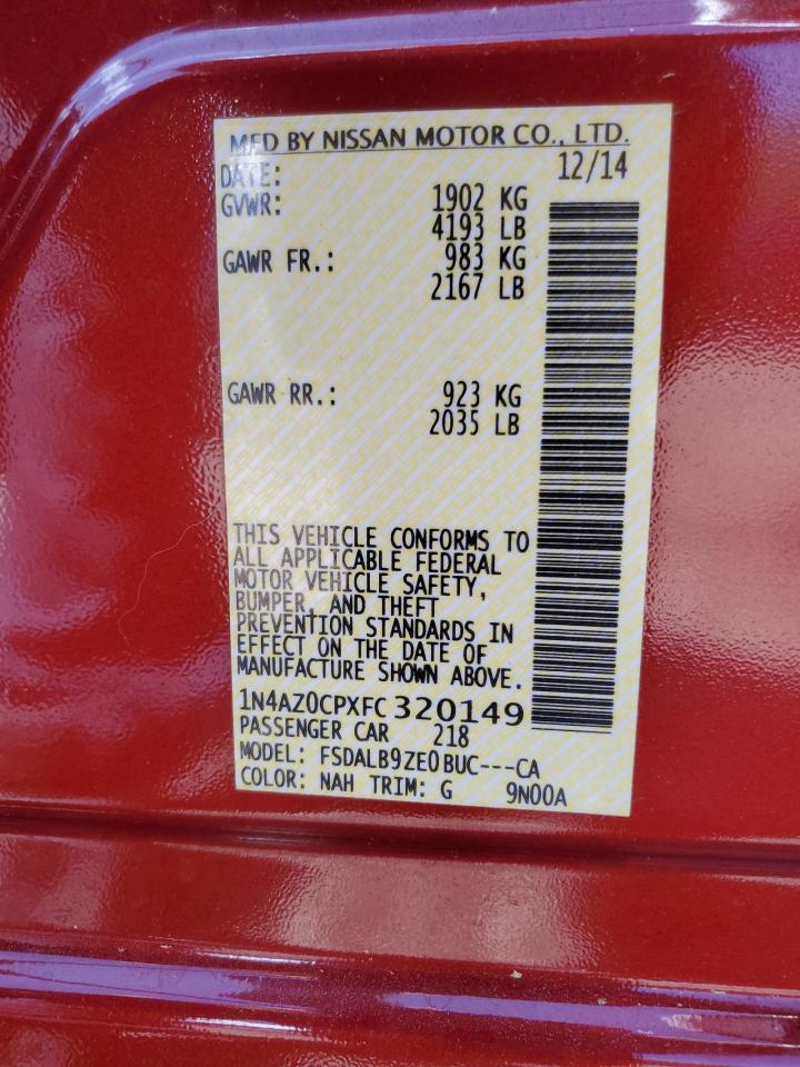 2015 Nissan Leaf S VIN: 1N4AZ0CPXFC320149 Lot: 52539574