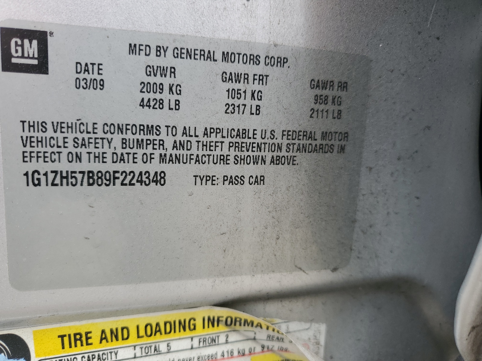 1G1ZH57B89F224348 2009 Chevrolet Malibu 1Lt