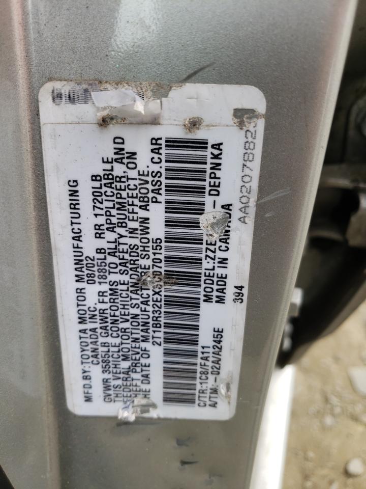 2003 Toyota Corolla Ce VIN: 2T1BR32EX3C070155 Lot: 54218724